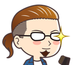 美容師パパが指差して案内するキャラクター画像