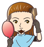 美容師パパがフードをかぶって解説するキャラクター画像